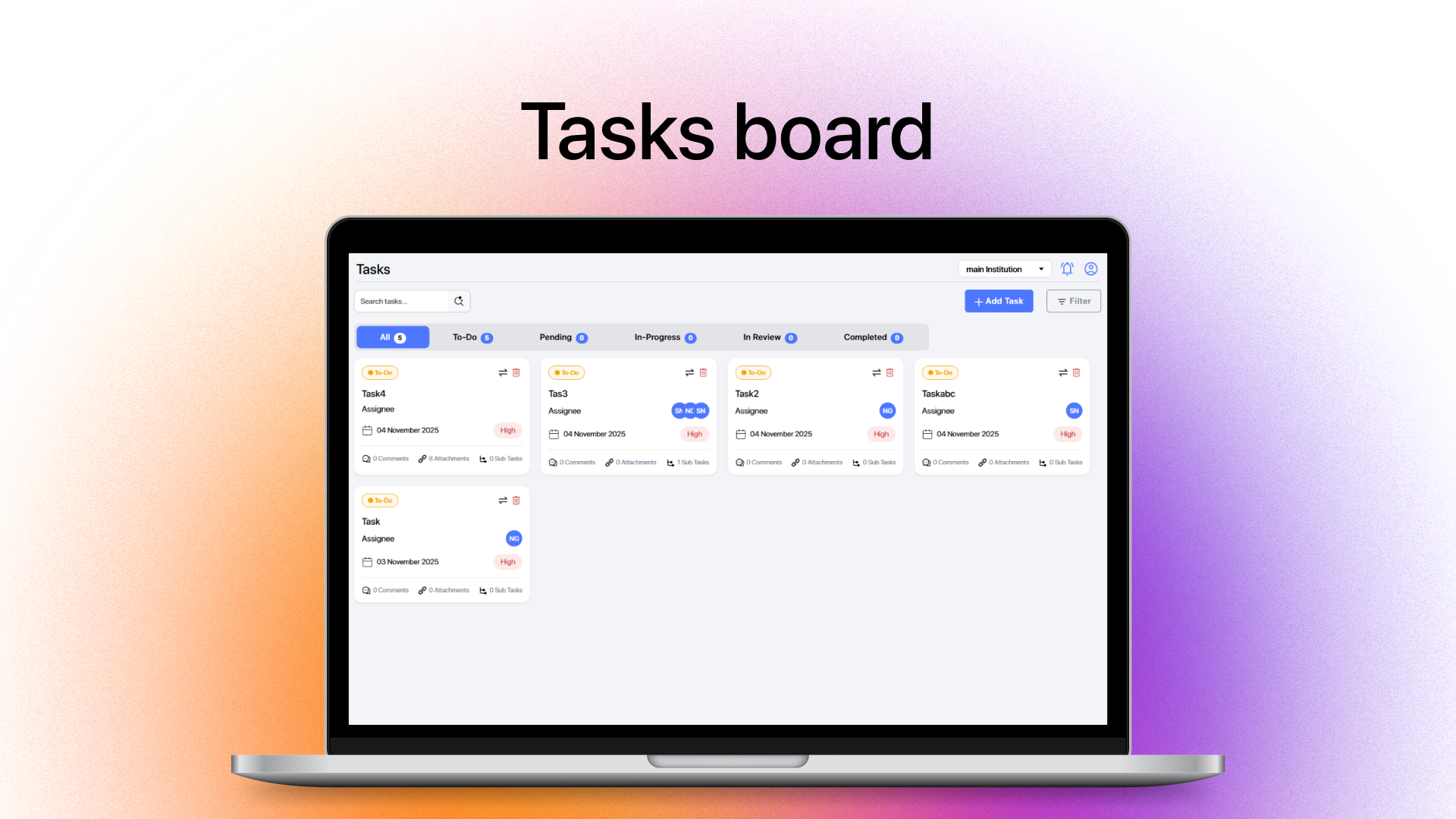 Tasks board